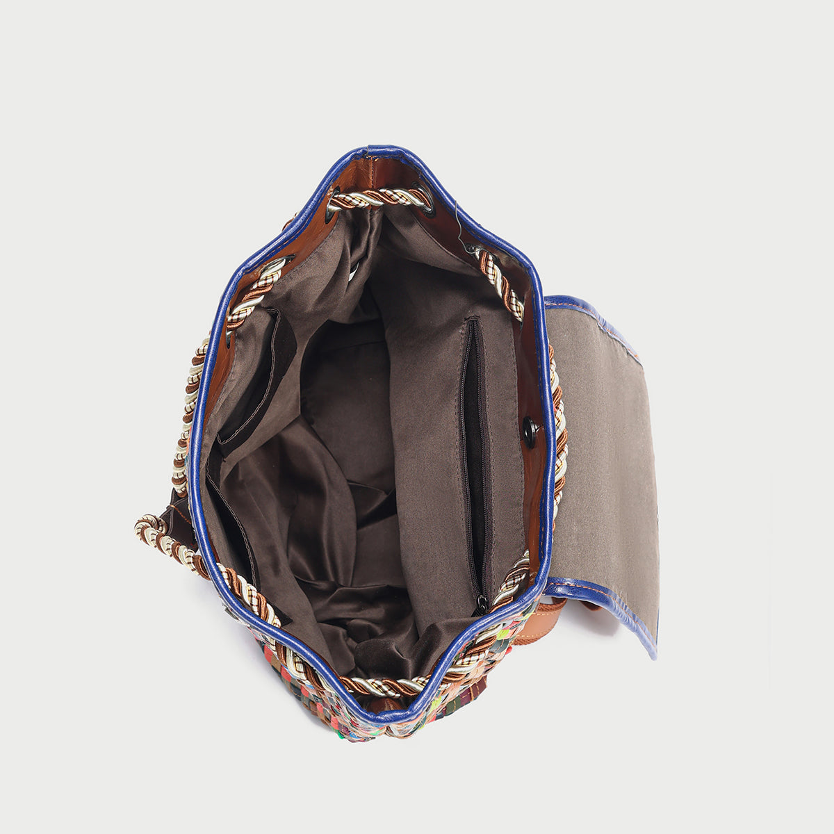 Sunset Multicolor Woven Leather Flap Backpack - Rainbow