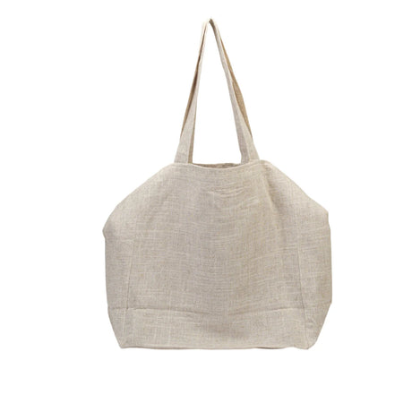 BAMEI Natural Linen Oversized Tote Bag with “Salomé” Letter Print - Ivory