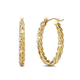 Bullion Gold Intertwined Braid Hoop Gold Layered Earrings