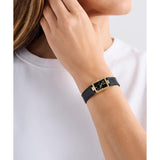 Ted Baker Womens Lileey Gold-Tone Black Leather Watch