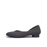 Pointed Toe Knit Ballet Flats - Charcoal