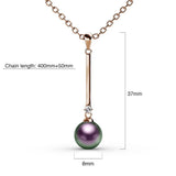 Krystal Couture Magnificent Pearl Drop Necklace Embellished with Swarovski Crystal Iridescent Purple Pearls