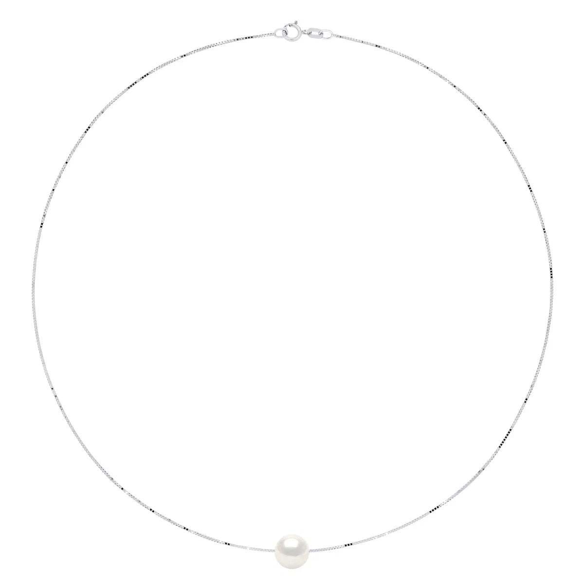 Necklace Freshwater Pearl White White Gold 9-10mm