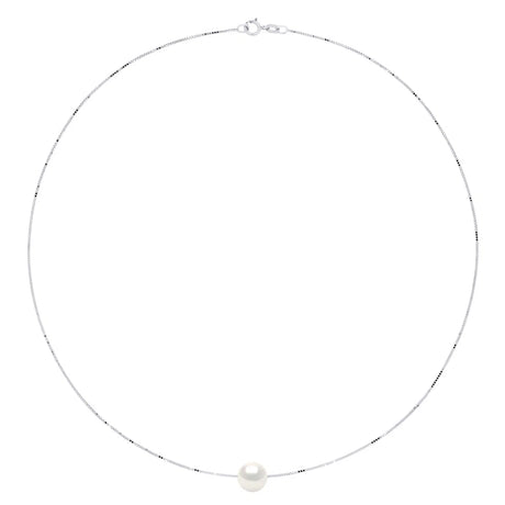 Necklace Freshwater Pearl White White Gold 9-10mm
