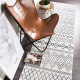 Oasis 453 White Blue Runner Rug
