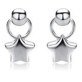 Solid 925 Sterling Silver Enchanting Star Drop Earrings