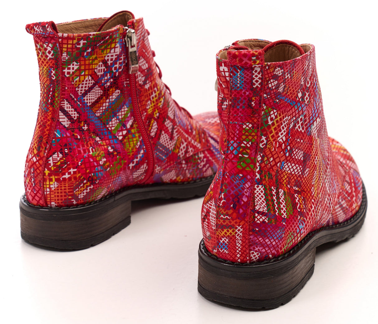 Bosccolo Womens Ankle Boots - Multi-Red