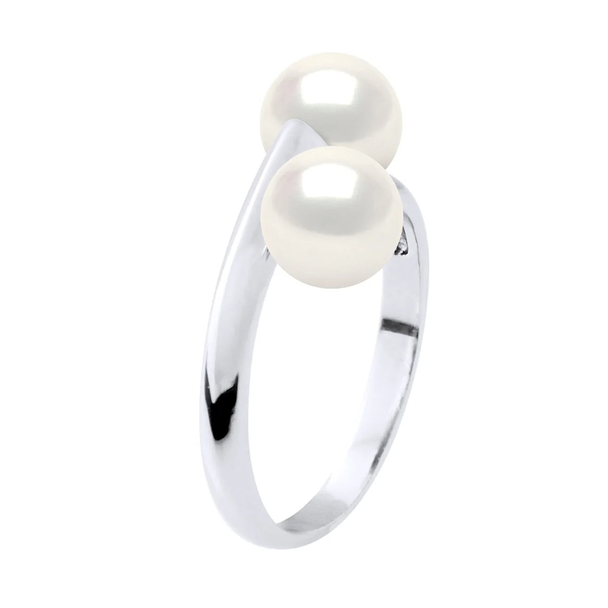 Ring Toi & Moi 2 Pearl Freshwater Pearl White Sterling Silver 6-7mm