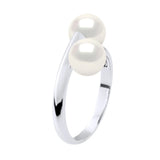 Ring Toi & Moi 2 Pearl Freshwater Pearl White Sterling Silver 6-7mm
