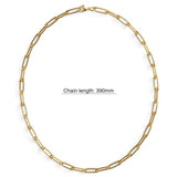 Bullion Gold Textured Paper-Clip Link Chain Necklace in Gold