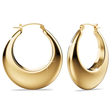 Bullion Gold Maia Gold Stainless Steel Hoop Earrings