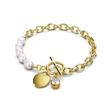 Bullion Gold Elan Heart T-lock Toggle Bracelet