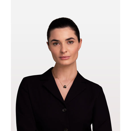 Furla Flora Gold-Tone & Black Enamel Necklace