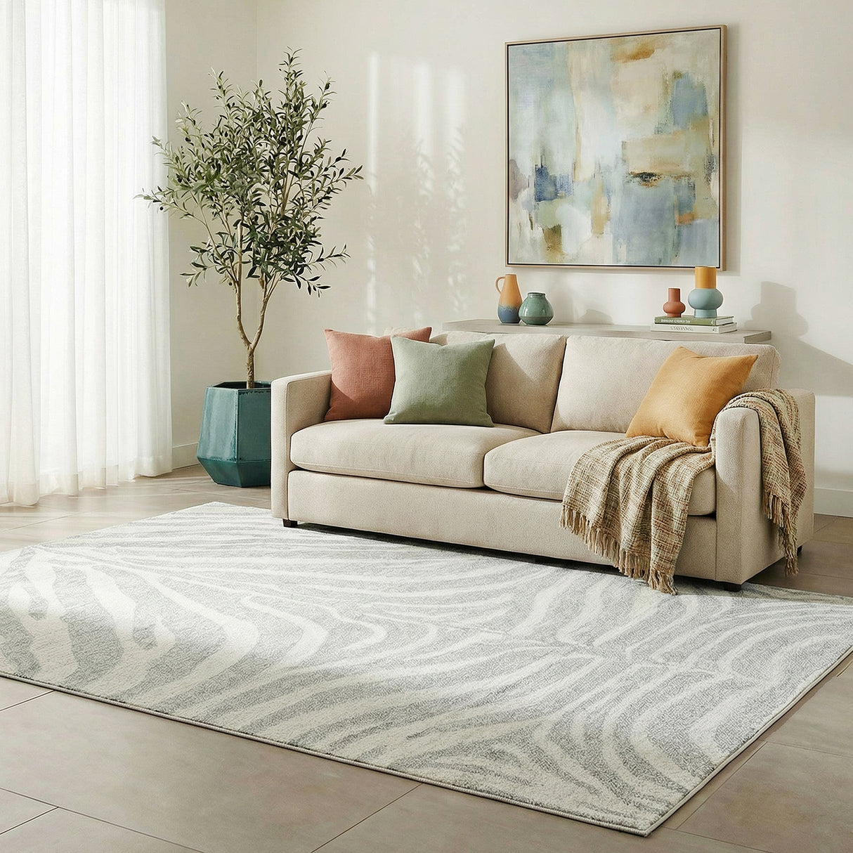 Chrome Savannah Silver Rug