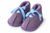 Australian Leather Ugg Infant Ribbon - Lilac LightBlue - Large