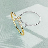 Adjustable Solid 925 Sterling Silver Cleo Stacking Ring in Gold