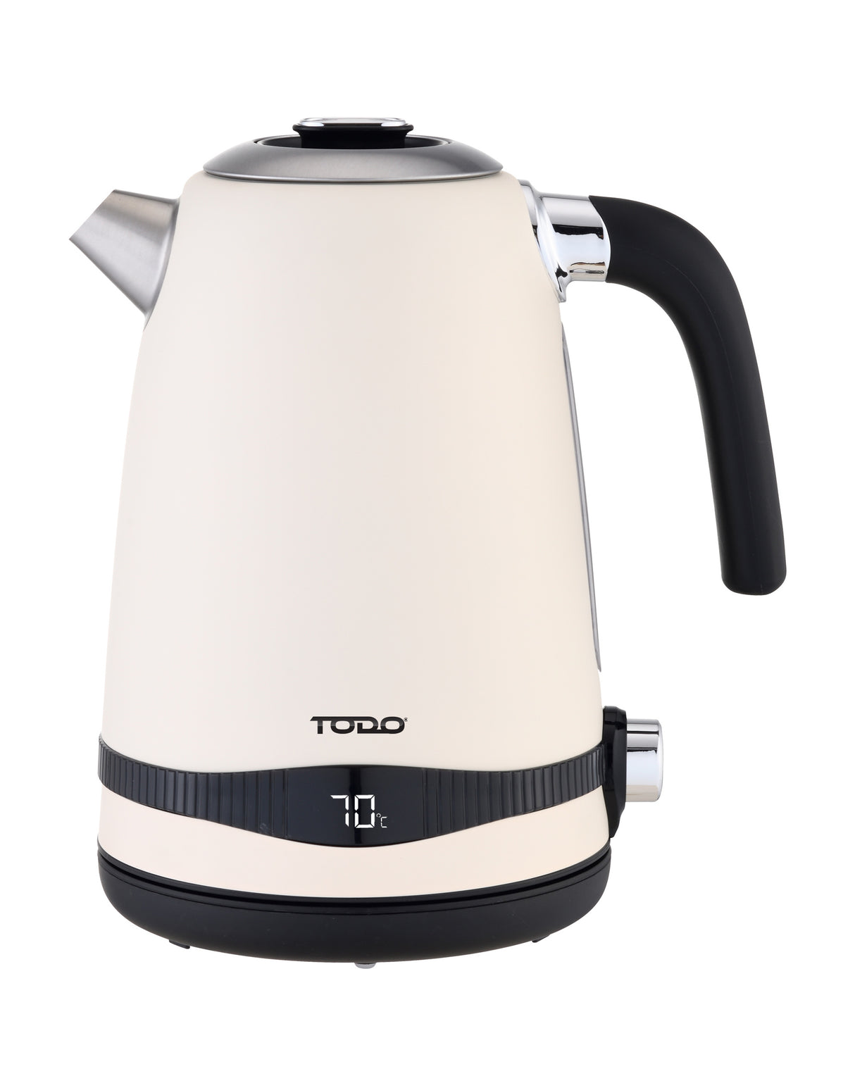 TODO 1.7L Stainless Steel Cordless Kettle Keep Warm Electric Led Water Jug - Cream