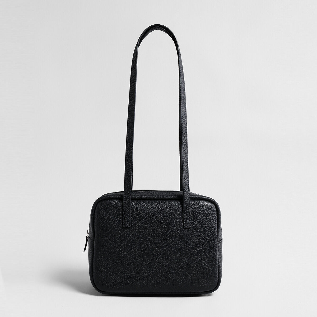Premium Pebbled Calfskin Bowling Bag - Black