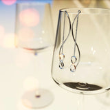 Solid 925 Sterling Silver Infinity Dangle Earrings