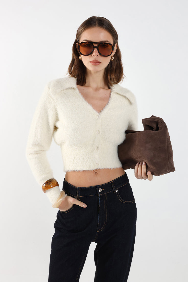 Madison The Label Lucy Knit Cardigan - Cream