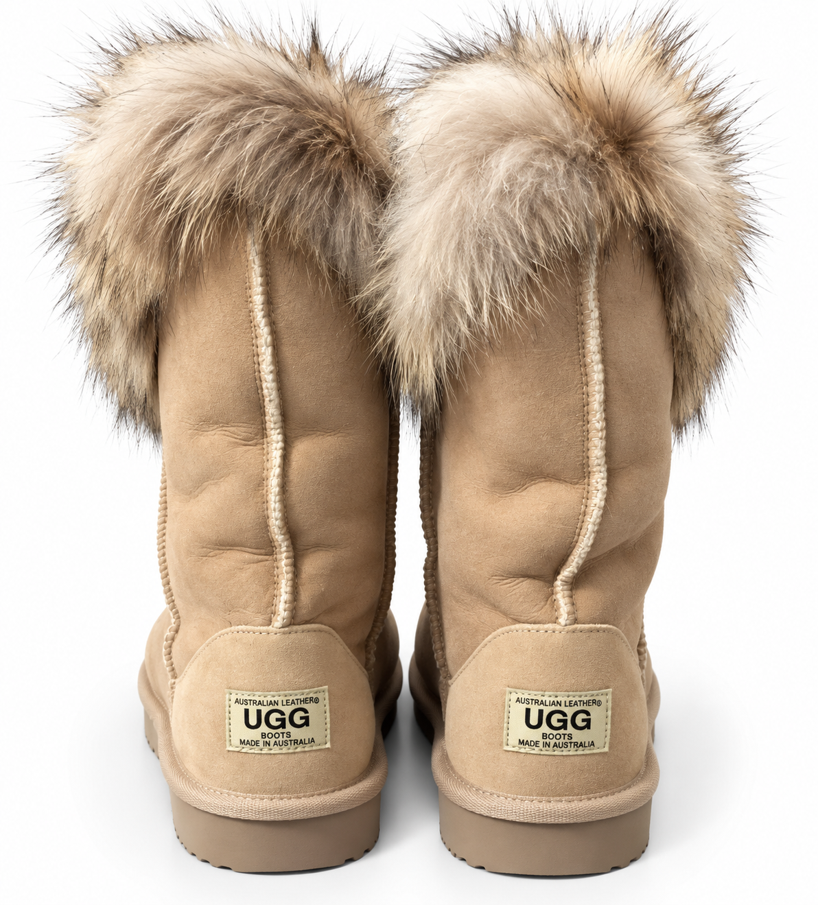 Australian Leather Ugg Classic Tall Fox Fur - Natural - AU10