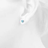 Solid 925 Sterling Silver Harmonious Turqoise Love Earrings