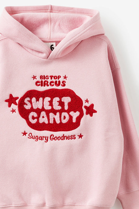 Cotton On Kids Girls Sammy Oversized Hoodie - Marshmallow/Sweet Candy