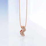 Krystal Couture Zigzag Pendant Necklace in Rose Gold Embellished with SWAROVSKI Crystals