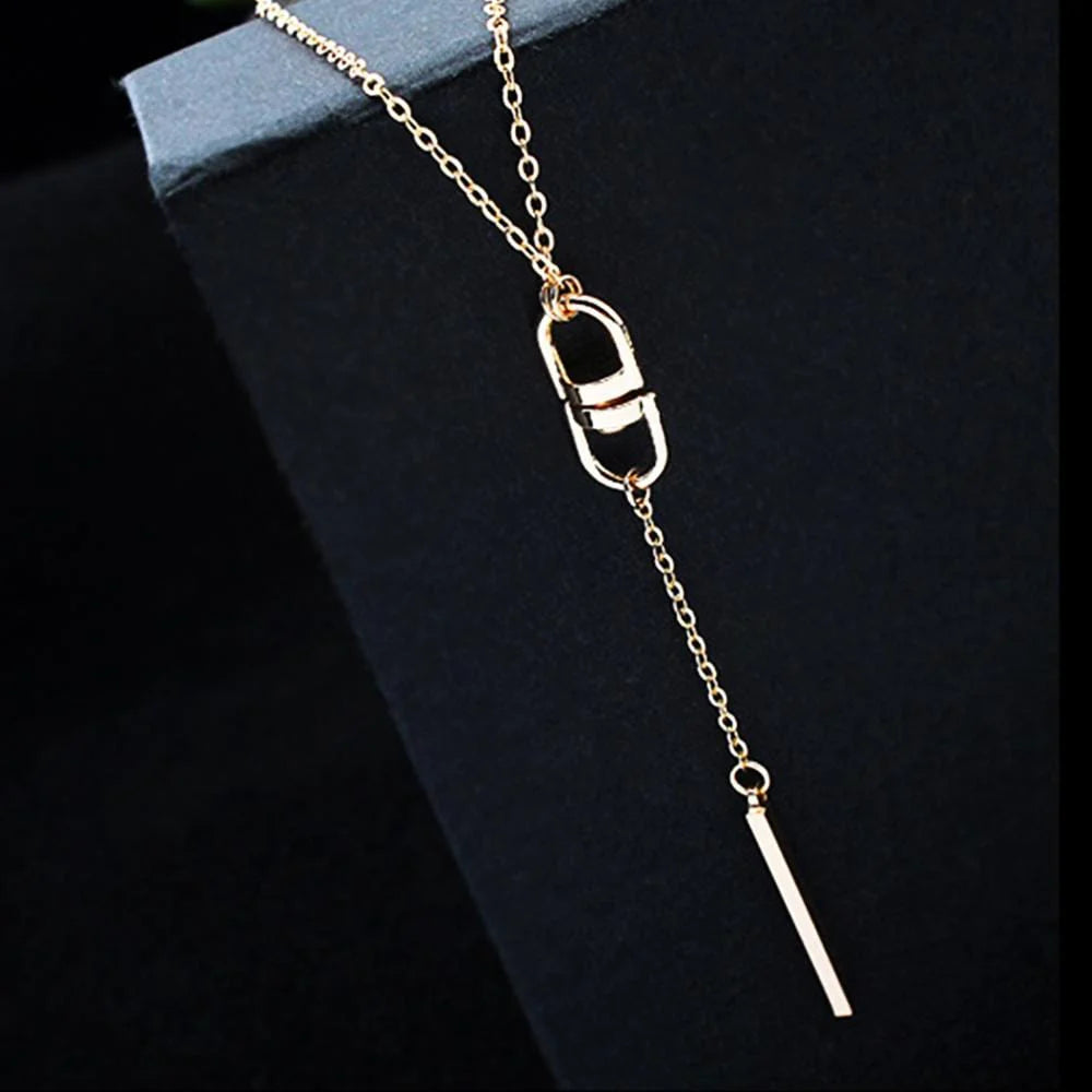 Bullion Gold Forward Pendant Necklace Gold
