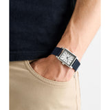Ted Baker Mens Jaareth Silver-Tone Black Leather Watch