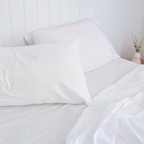 Royal Comfort Opulence Washed Microfibre Sheet Set White