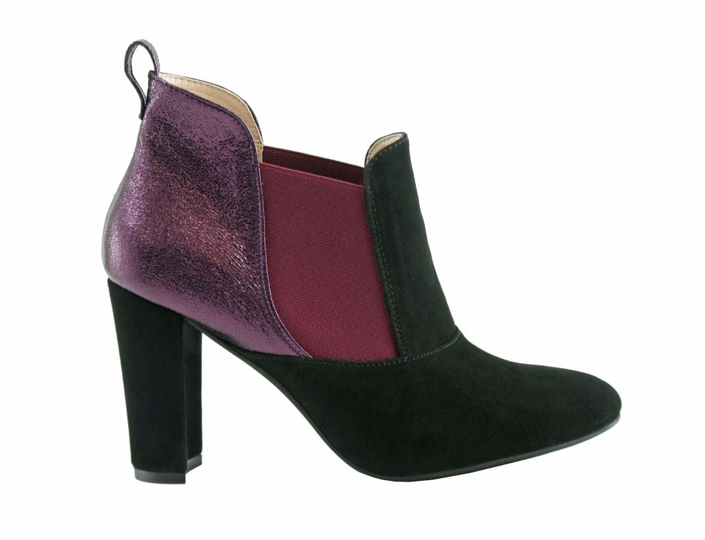 Bosccolo Womens Boots Elastic-Sides - Purple / Black