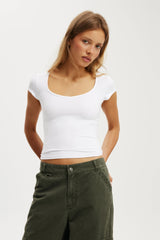 Cotton On Women's Hold Me Short Sleeve - White