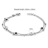 Bullion Gold Inlaid Shell Charm Bracelet White Gold