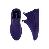 Slip-On Knit Wedge Sneakers - Purple