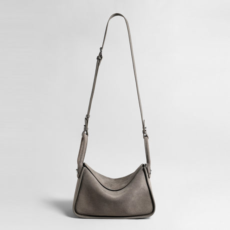 Suede Wave-Top Hobo Bag – Adjustable Underarm & Crossbody Bag