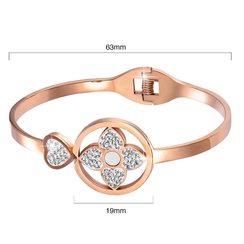 Bullion Gold Lucky Love Hinged Bangle