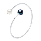 Bracelet Toi & Moi 2 Pearl Freshwater Pearl White Sterling Silver 9-10mm