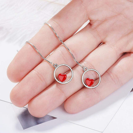 Trapped Love in The Circles Threader Earrings