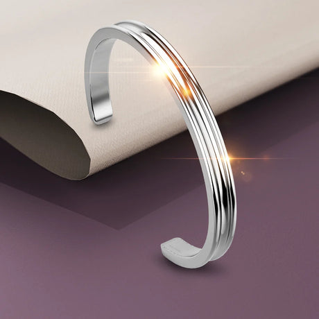 Bullion Gold Lisa Luxe Cuff Bangle White Gold