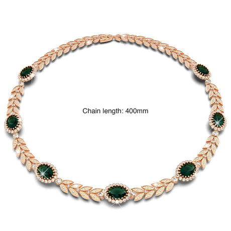 Boxed Georgina Necklace and Earrings Set Emerald Embellished with Swarovski® Crystals