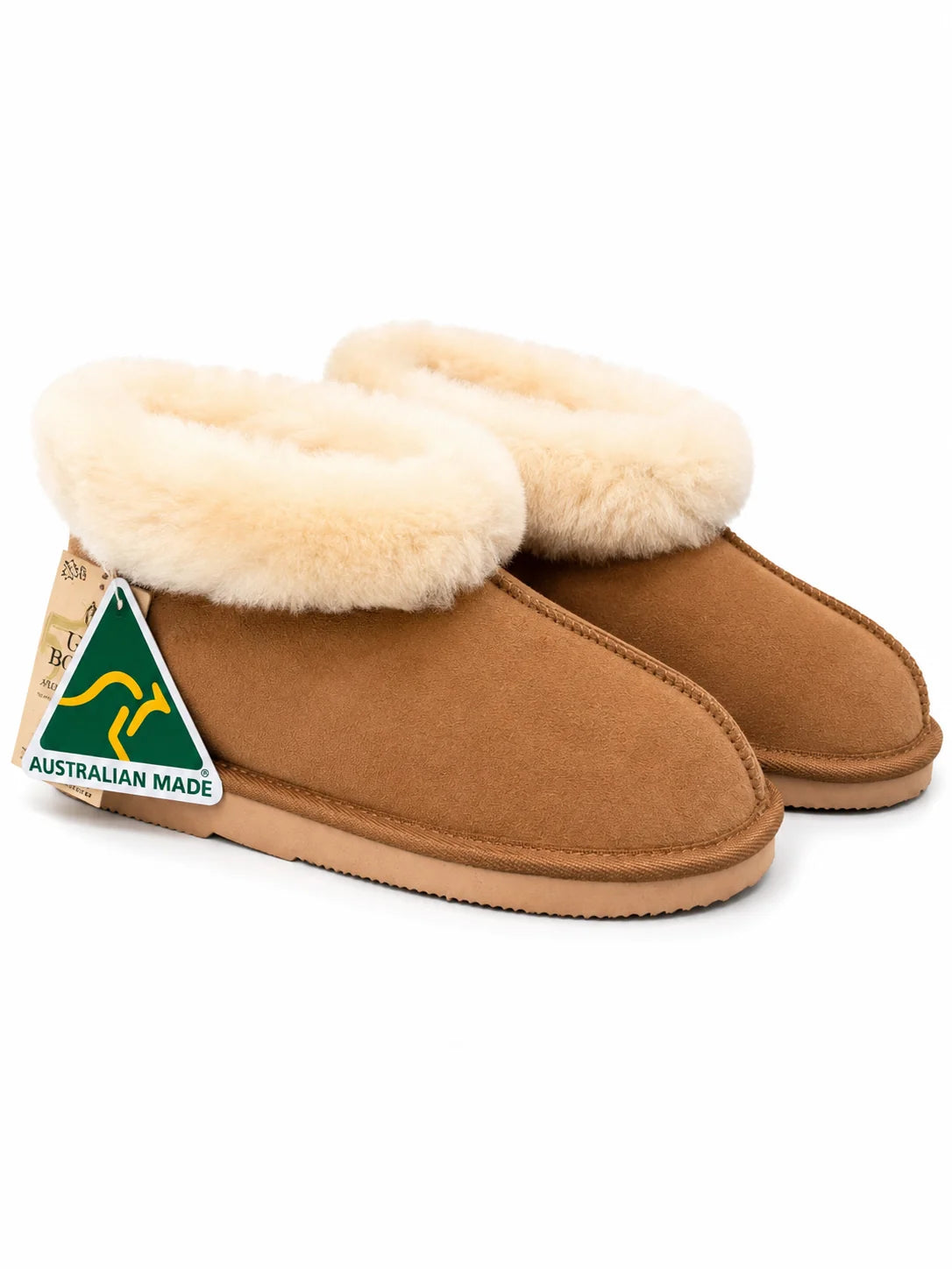 Australian Leather Ugg Classic Fur Cuff - Chestnut - AU13-14
