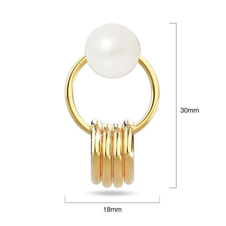 Bullion Gold Helena Pearl & Charm Ring Gold Drop Earrings