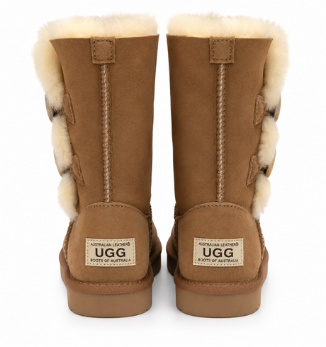 Australian Leather Ugg 2Button Classic Short - Chestnut - AU5