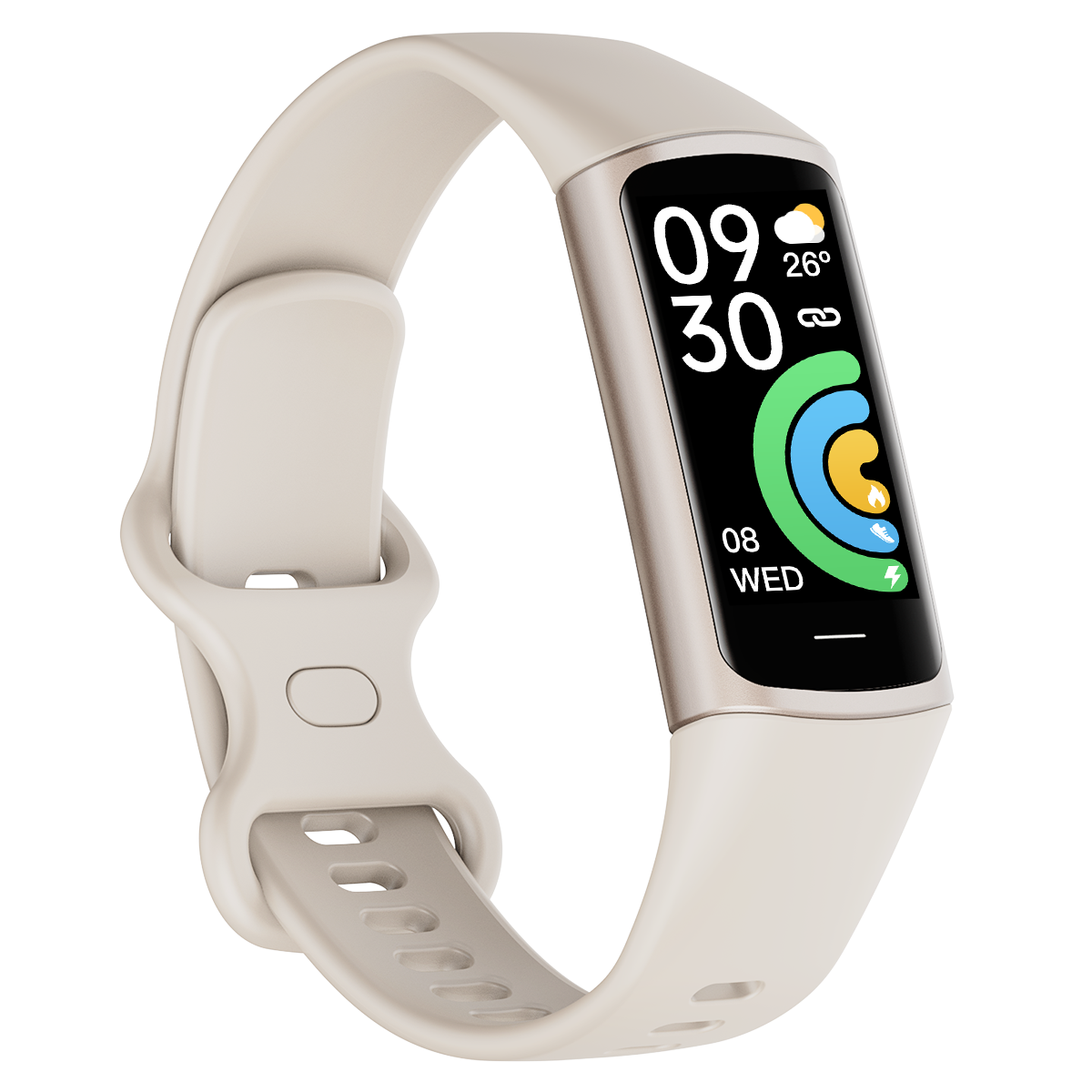 TODO Fitness Tracker Smart Watch BT 5.0 Body Thermometer Temperature BPM Monitor - Silver