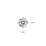 Solid 925 Signature Silver Mary Anne Crystal Stud Earrings In Gold