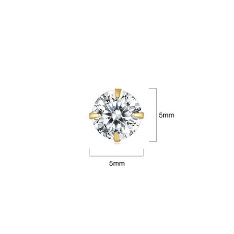 Solid 925 Signature Silver Mary Anne Crystal Stud Earrings In Gold