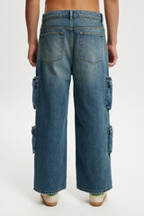 Cotton On Men's Cargo Ditch Blue