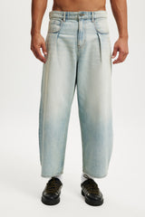 Cotton On Men's Pleat Jeans - Rampage Blue
