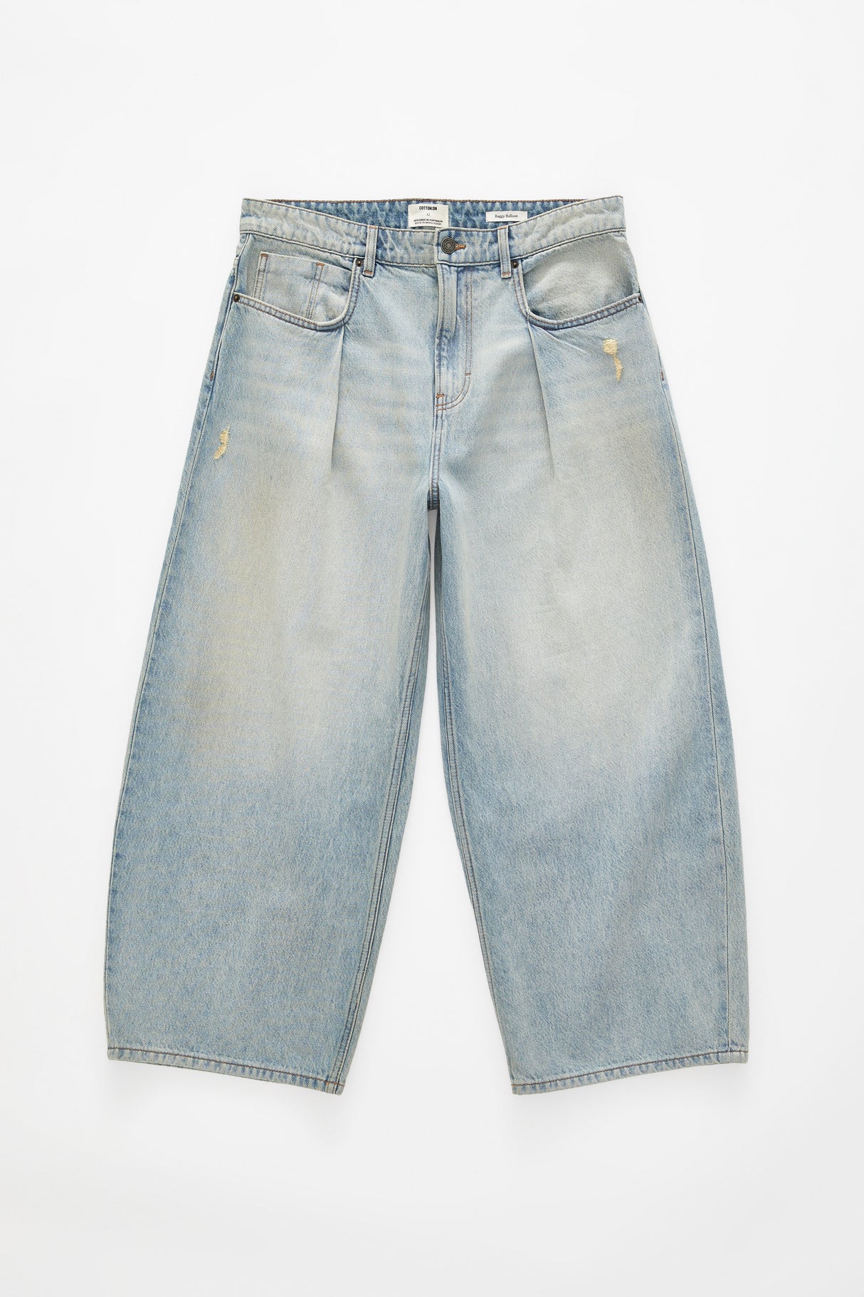 Cotton On Men's Pleat Jeans - Rampage Blue